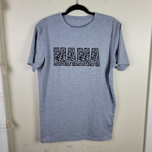 Tops - ⚡️Cricut Grey Mama Leopard Print Short Sleeve Tshirt Top